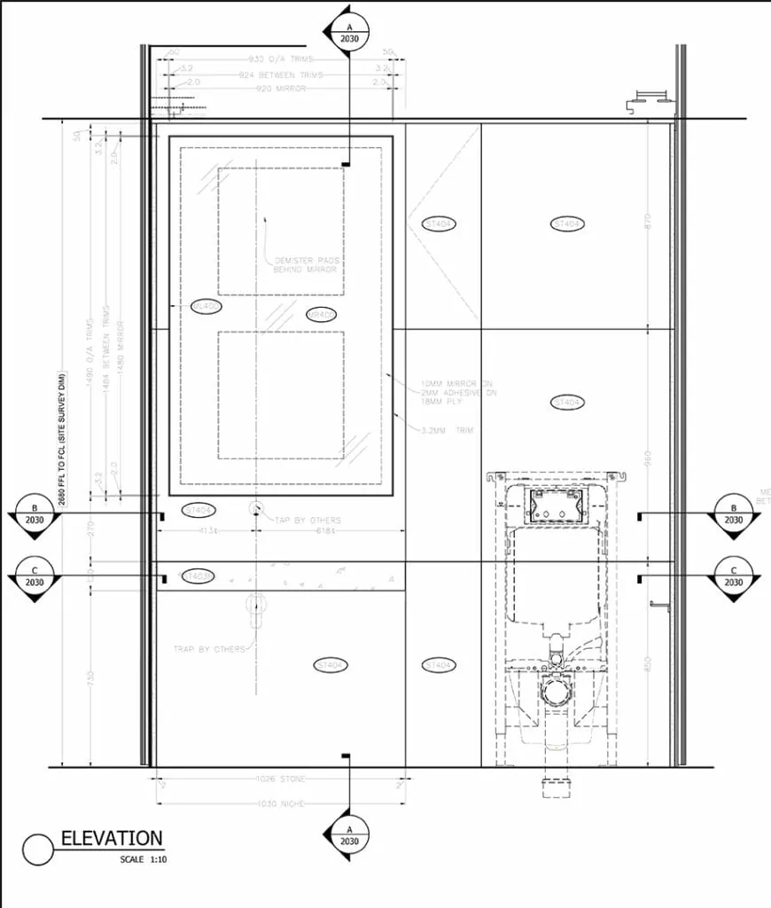 Type A Vanity Unit Elevation