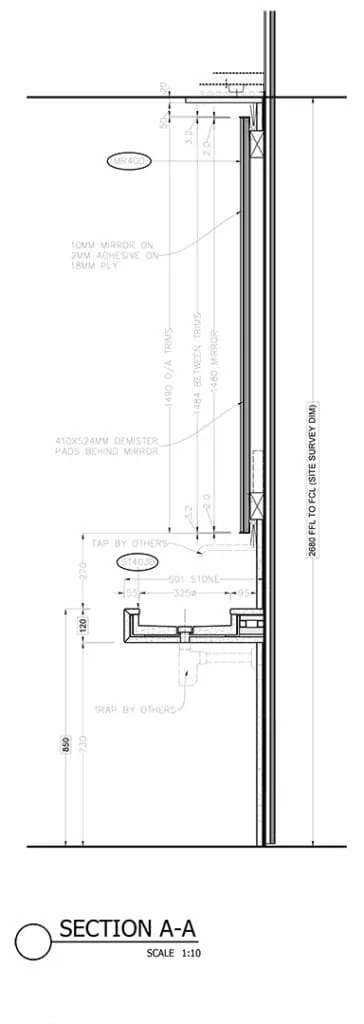 Type A Vanity Unit section