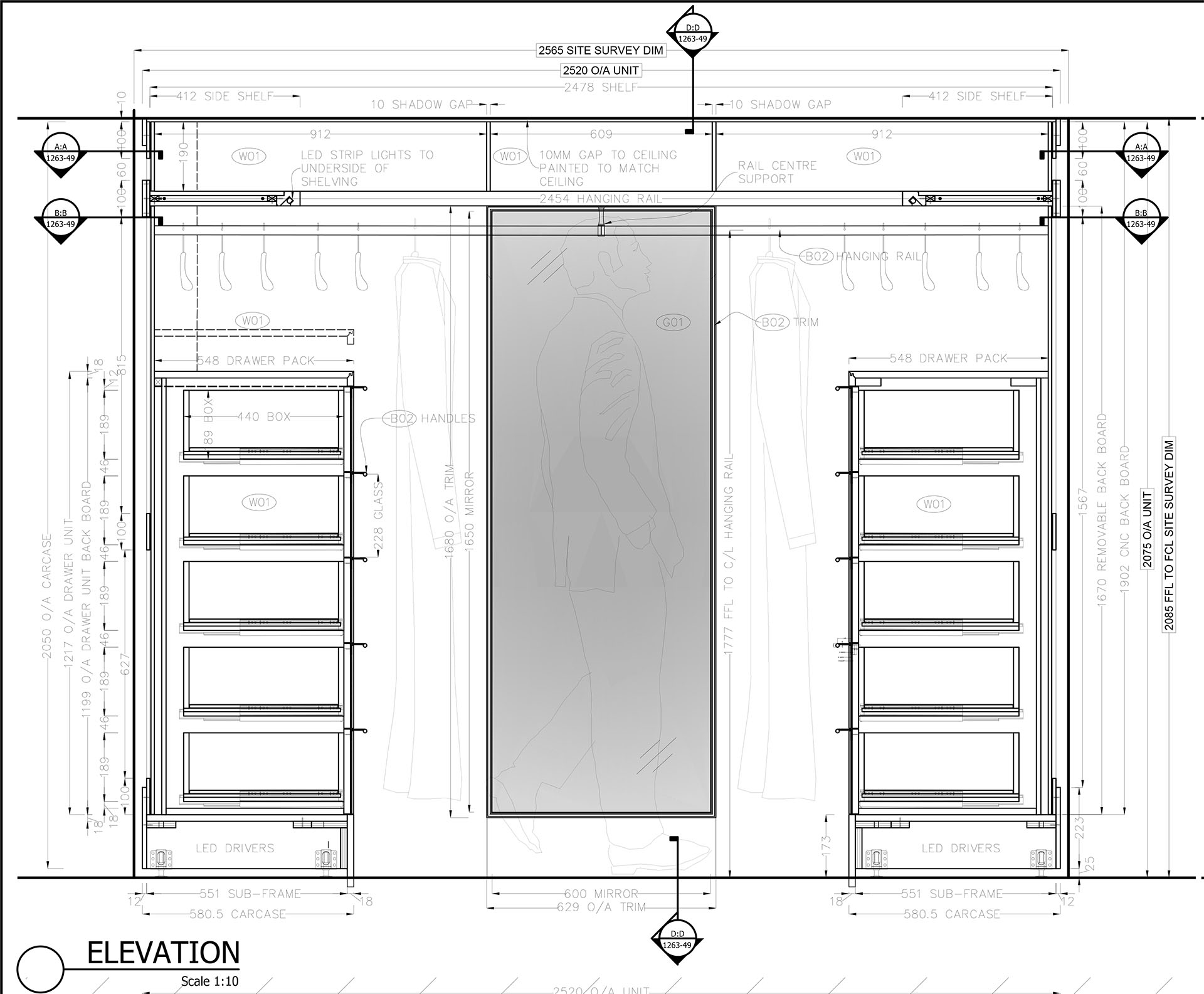 厨房橱柜室内设计标准化规范CAD图库柜子框架门板布局CAD施工图纸-Taobao